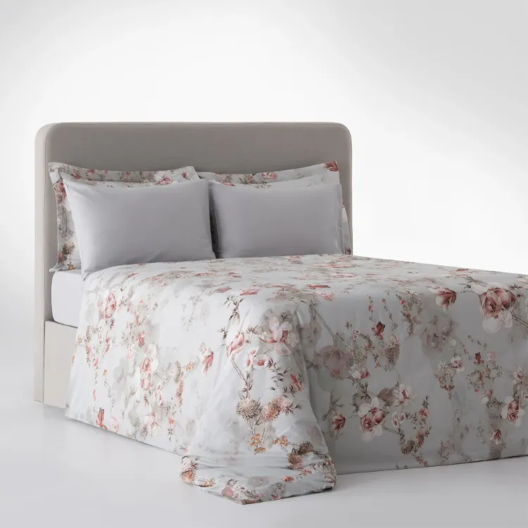  GREENBLACK Bloomy Çiçek Senfonisi Çift Kişilik %100 Ege Pamuğu Nevresim Takımı - Çarşaflı - 4 Yastıklı Mint