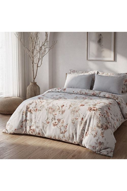  GREENBLACK Bloomy Çiçek Senfonisi Çift Kişilik %100 Ege Pamuğu Nevresim Takımı - Çarşaflı - 4 Yastıklı Mint