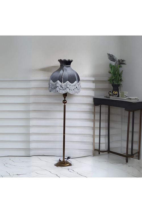 Klasik Lambader BRONZ Ayak GRİ Şapka 170cm.