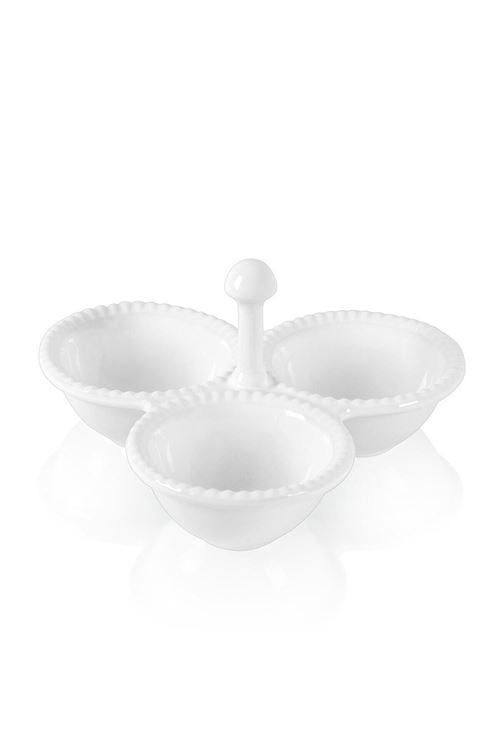 GRD0022 Grande Servis Tabağı Bölmeli Beyaz 24 Cm