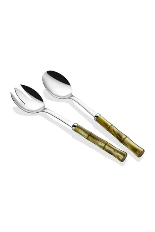 Bamboo Zeytin Yeşili Salata Servis Seti