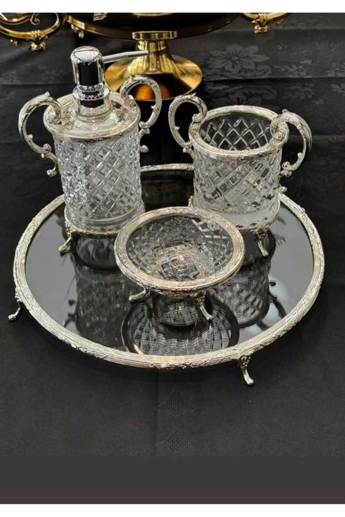 4 PARÇA KULPLU BANYO SETİ GÜMÜŞ