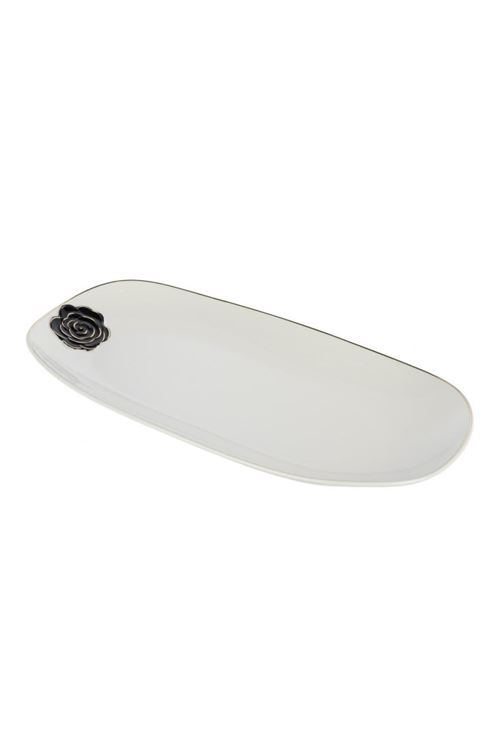Rosaria Beyaz Oval Tabak 36x18cm