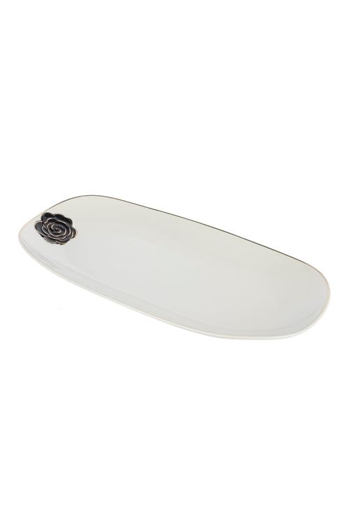 Rosaria Beyaz Oval Tabak 36x18cm