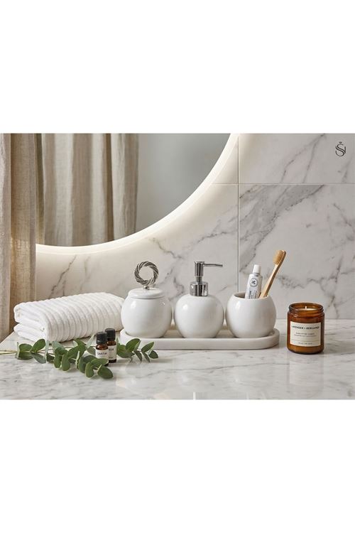 MERMER BEYAZ BANYO SETİ 4 LÜ