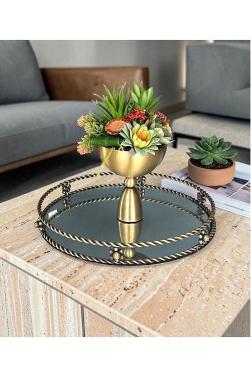İTHAL ÇİÇEK  DETAYLI ESKİTME  TEPSİ 