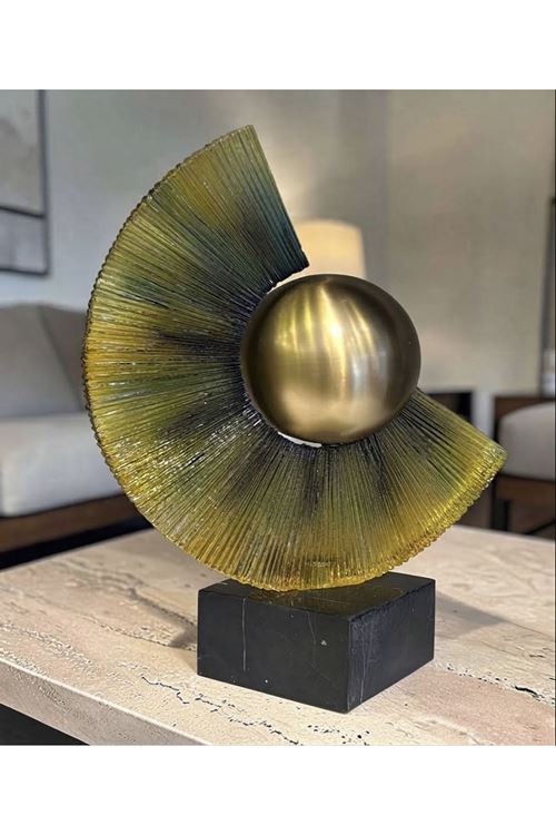 MODERN REÇİNE OBJE YEŞİL & GOLD