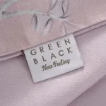  GREEN BLACK Bloomy Çiçek Senfonisi Çift Kişilik %100 Ege Pamuğu Nevresim Takımı - Çarşaflı - 4 Yastıklı pudra 