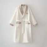 Mihra Aile Bornoz Seti Organik Pamuk Krem-Krem M/L