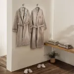 Latifa Aile Bornoz Seti Organik Pamuk Bej-Bej M/L