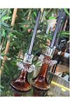 2 Lİ İTHAL LÜX CAM MUMLUK AMBER 